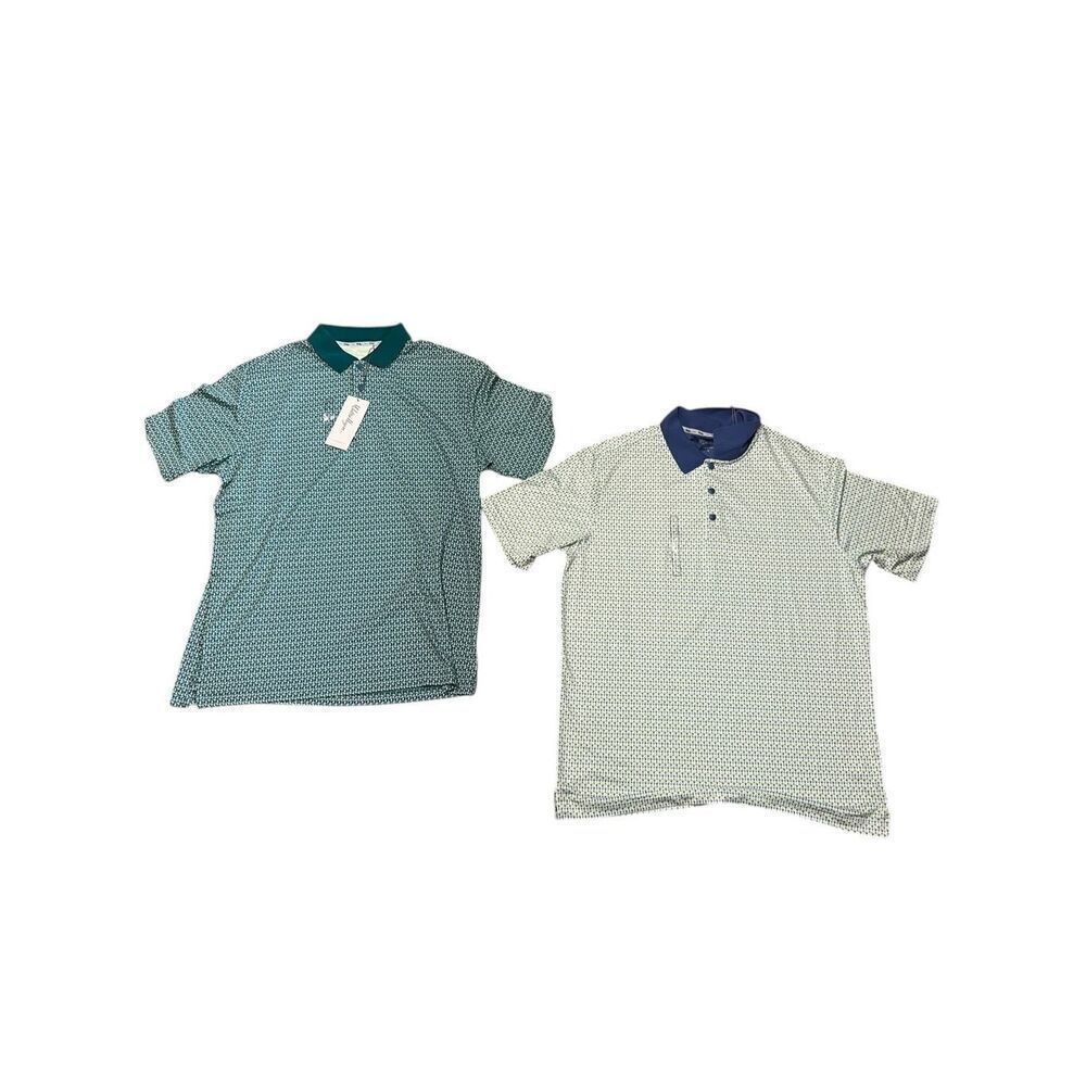 2 Walter Hagen XLarge clubhouse 19th hole golf polo martini drinks glasses polo